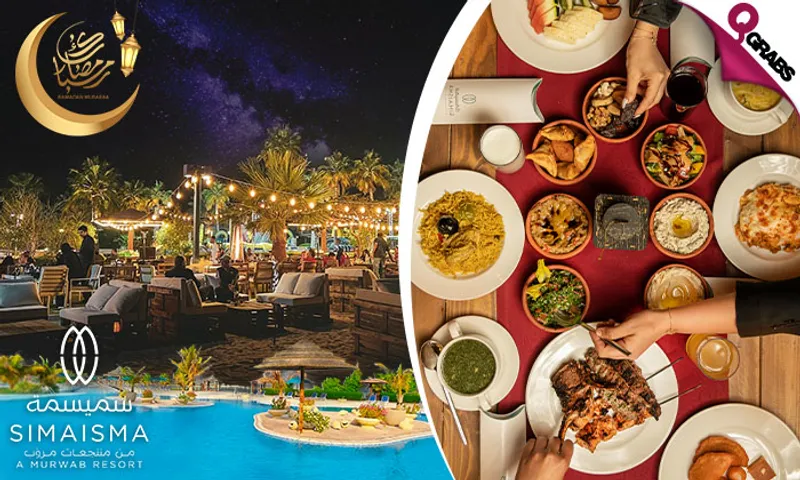 Dine Under the Stars! Iftar Buffet with Pool & Beach Access at Simaisma A Murwab Resort!